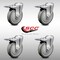 Service Caster 5 Inch SS Gray Polyurethane Swivel Bolt Hole Caster Set with Total Lock Brake SCC-SSBHTTL20S514-PPUB-4 - alternate 4